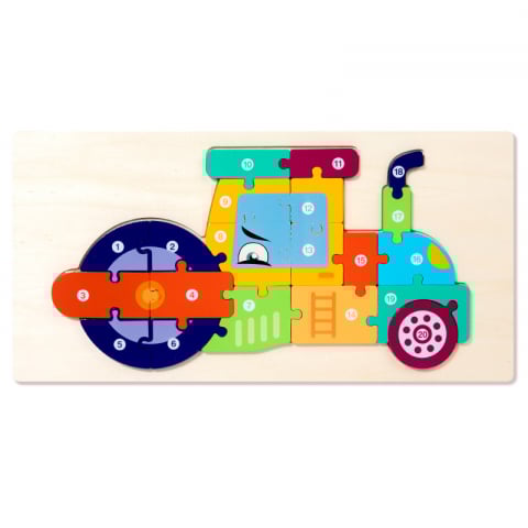 Puzzle 3D Montessori din Lemn - utilaje [1]