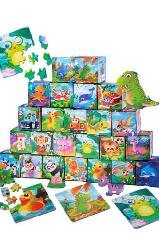Puzzle - Puzzle Montessori 24 Piese  cu Scene Amuzante pentru Copii
