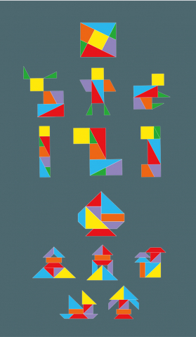 Produse - Puzzle educativ din lemn 4 în 1