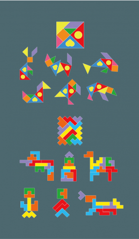 Puzzle educativ din lemn 4 în 1 [2]