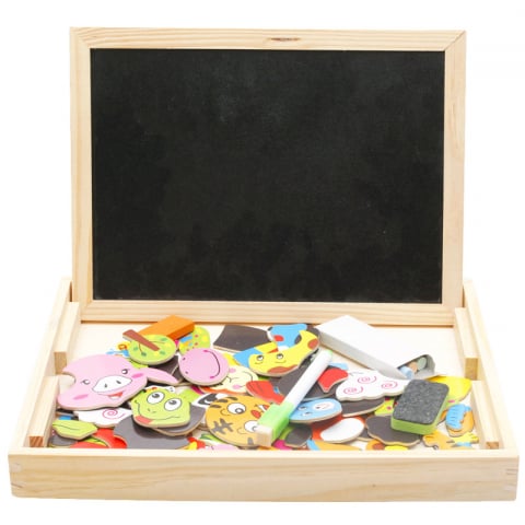 Puzzle Magnetic cu Animale din Lemn – Joc Educațional Creativ 2 în 1 pentru Copii [4]