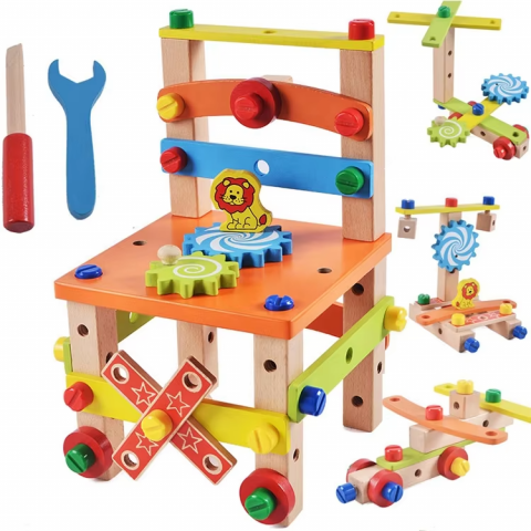 Construcție - Scaun Montessori din Lemn – Jucărie DIY pentru Copii