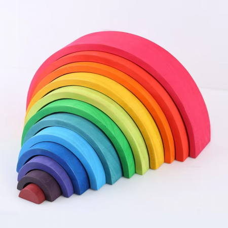 Construcție - set-curcubeu-montessori-lemn-12-piese