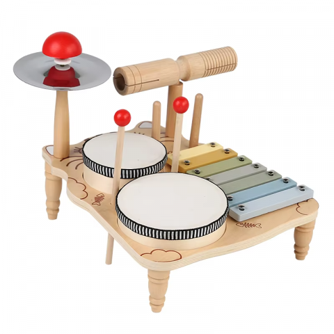 Set de Instrumente Muzicale Montessori din Lemn – Tobă și Percuție [1]