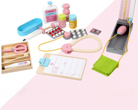 Set Doctor din Lemn pentru Copii – Joc de Rol Educativ Montessori [1]