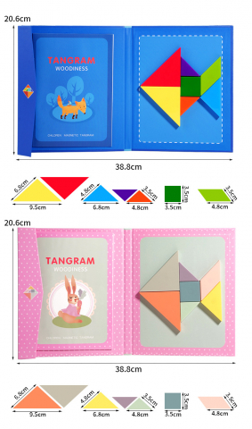 Produse - Set Educațional Tangram Magnetic din Lemn
