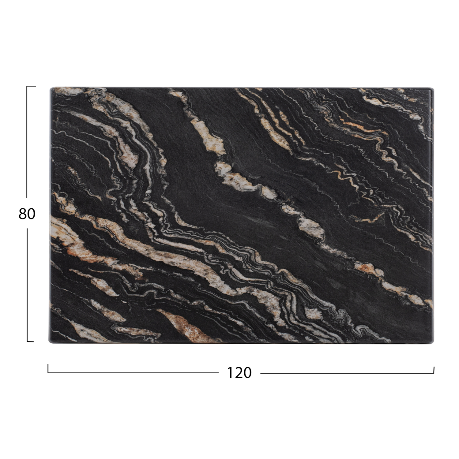 TABLETOP RECTANGULAR HM5630.15 WERZALIT 120X80cm. BLACK GOLD MARBLE 5787 [2]