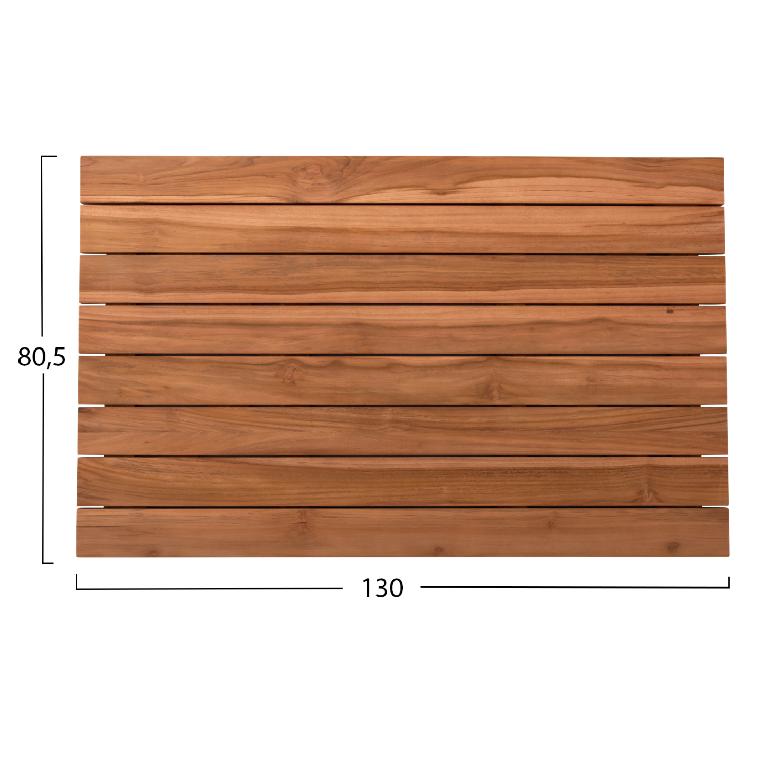 TABLETOP RECTANGULAR HM6138 SOLID TEAK WOOD IN NATURAL COLOR 130x80.5x2.5(thickness)cm. [2]