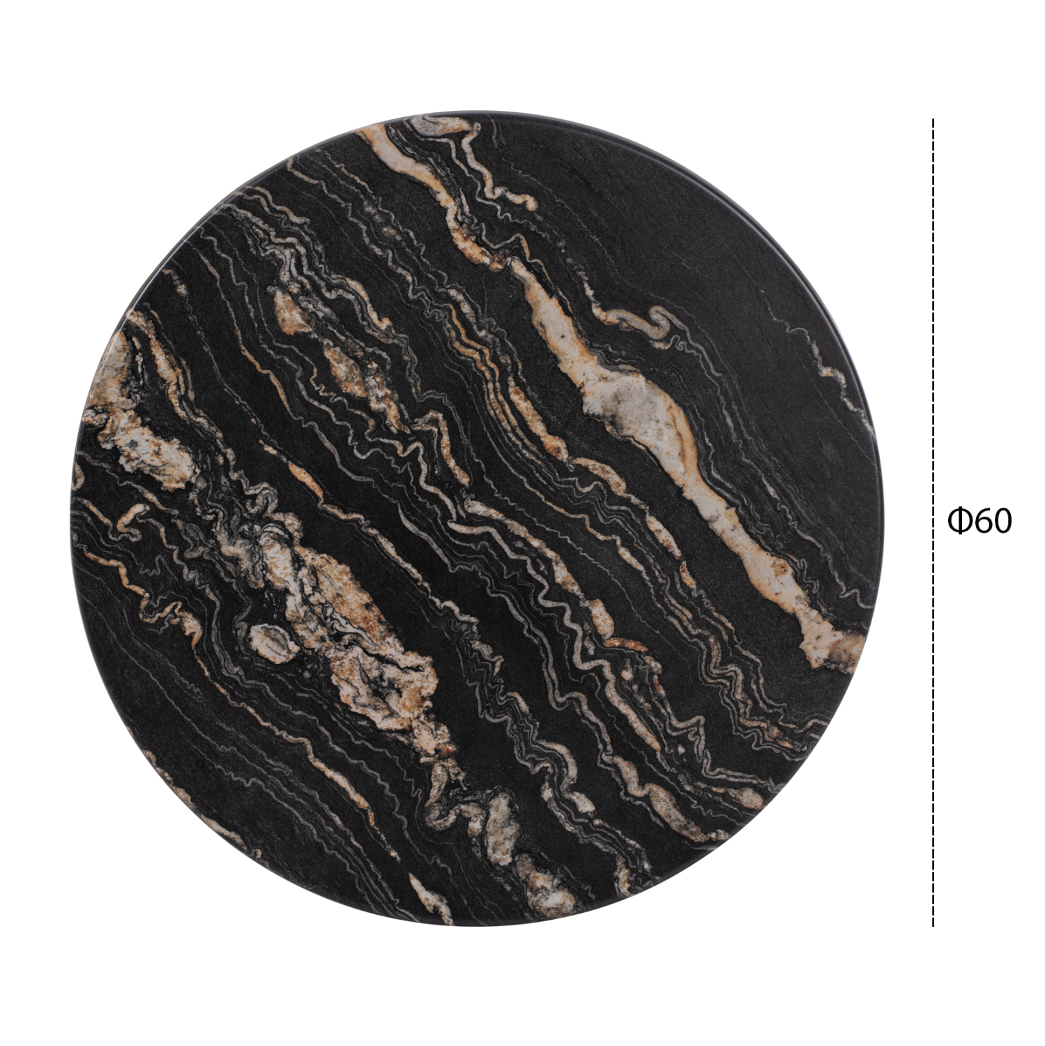 TABLETOP ROUND HM5227.15 5787 WERZALIT Φ60 BLACK GOLD MARBLE [2]