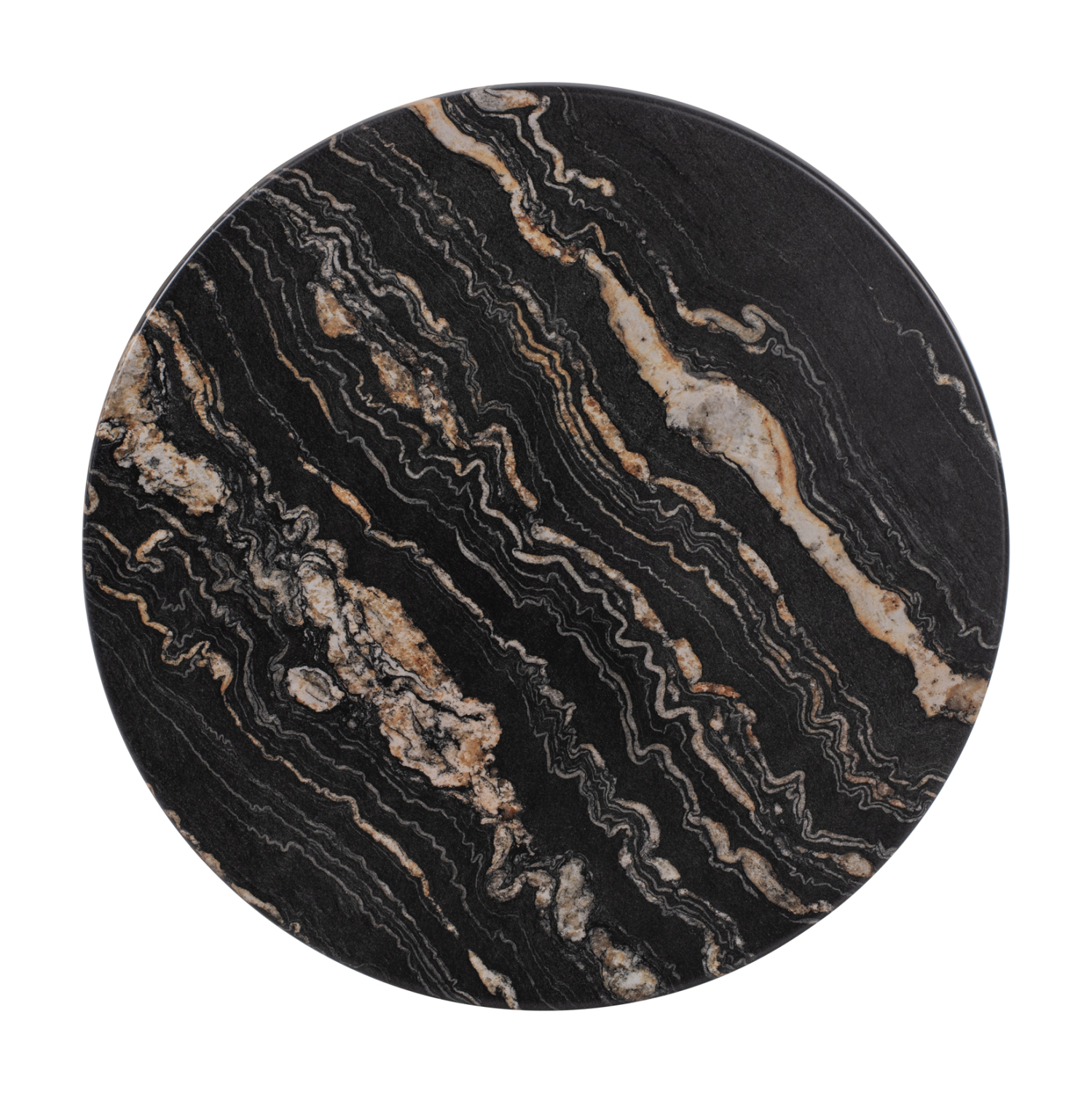 Rotund 60 - TABLETOP ROUND HM5227.15 5787 WERZALIT Φ60 BLACK GOLD MARBLE