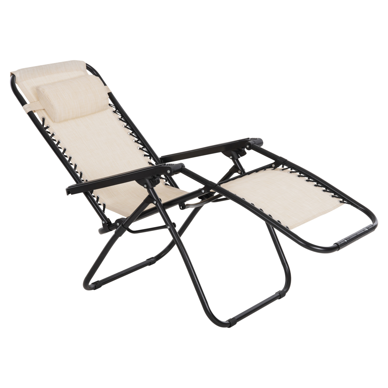 ARMCHAIR RELAX COMPANION HM5095.12 BEIGE TEXTILENE-BLACK METAL 67x145x110Hcm. [3]