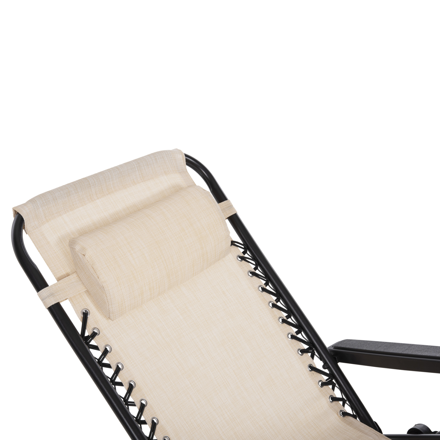 ARMCHAIR RELAX COMPANION HM5095.12 BEIGE TEXTILENE-BLACK METAL 67x145x110Hcm. [8]