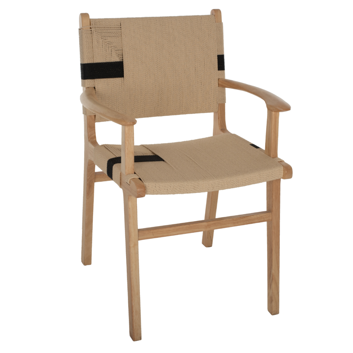 Interior - ARMCHAIR BAND RUBBERWOOD AND ROPE 62,5x60x88Hcm.HM9324.01