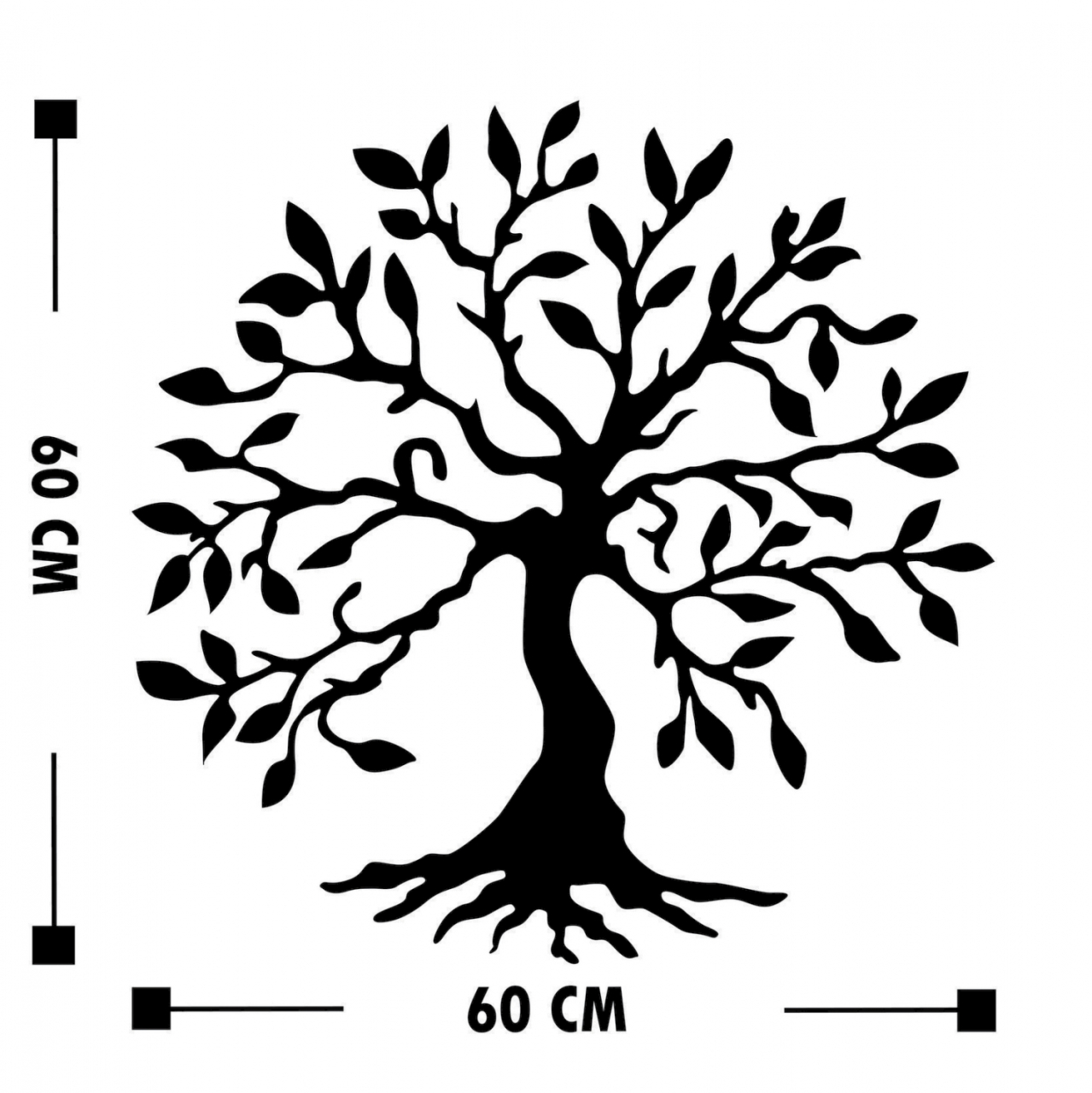 100% METALLIC WALL DECORATION WITH BLACK TREE HM7208 60x60 cm. [2]