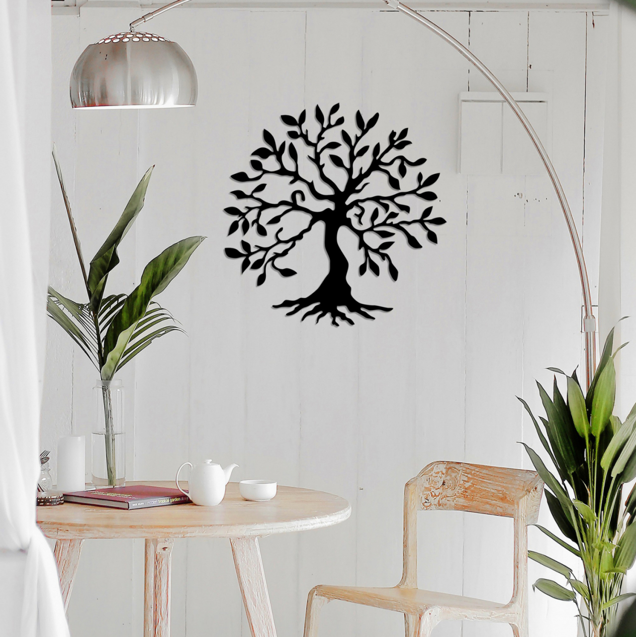 100% METALLIC WALL DECORATION WITH BLACK TREE HM7208 60x60 cm. [4]