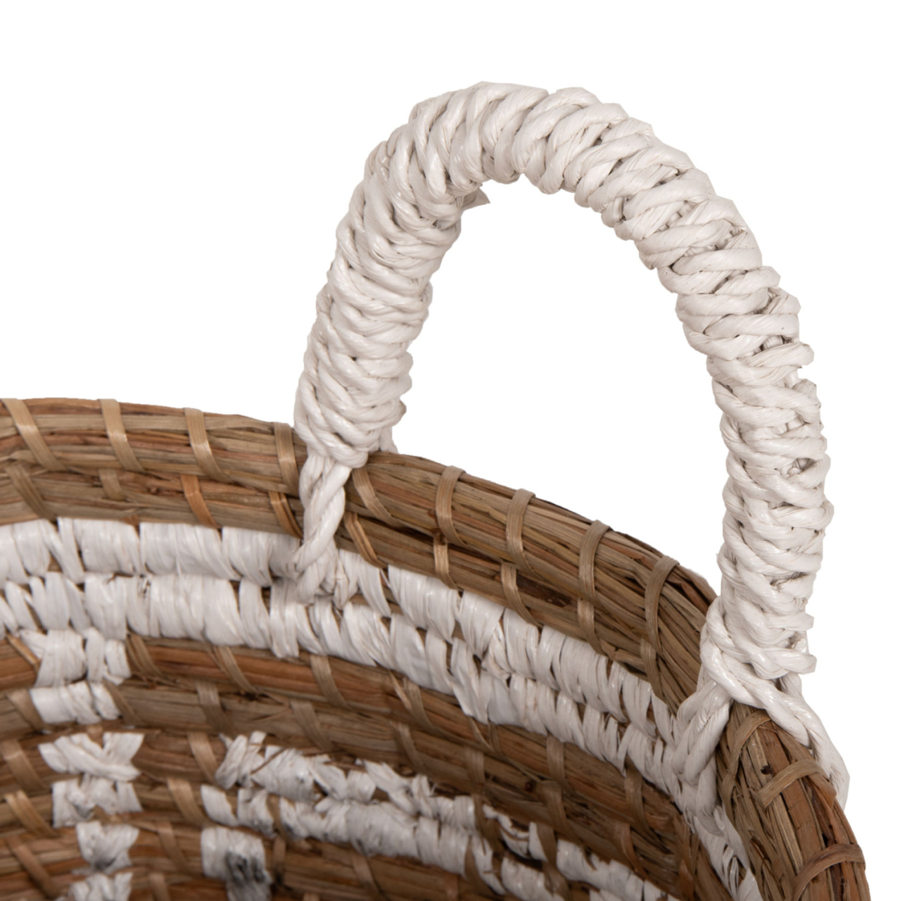 2-PIECE SET OF DECORATIVE BASKETS HM7846.01 MENDONG GRASS IN NATURAL-WHITE COLOR Φ36x32-40Hcm. [6]
