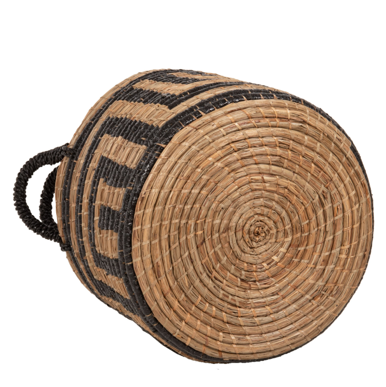 2-PIECE SET OF DECORATIVE BASKETS HM7846.02 MENDONG GRASS IN NATURAL-BLACK COLOR Φ36x32-40Hcm. [4]