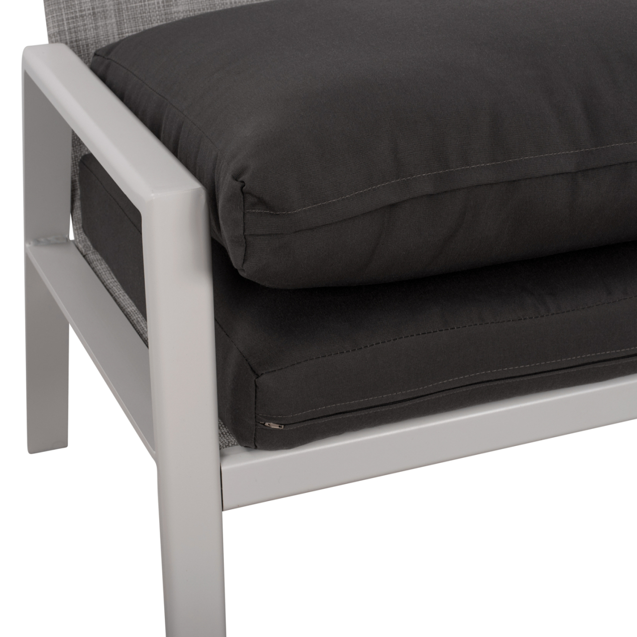 2 Seater Sofa Aluminum HM5561.01 White with pillows [8]