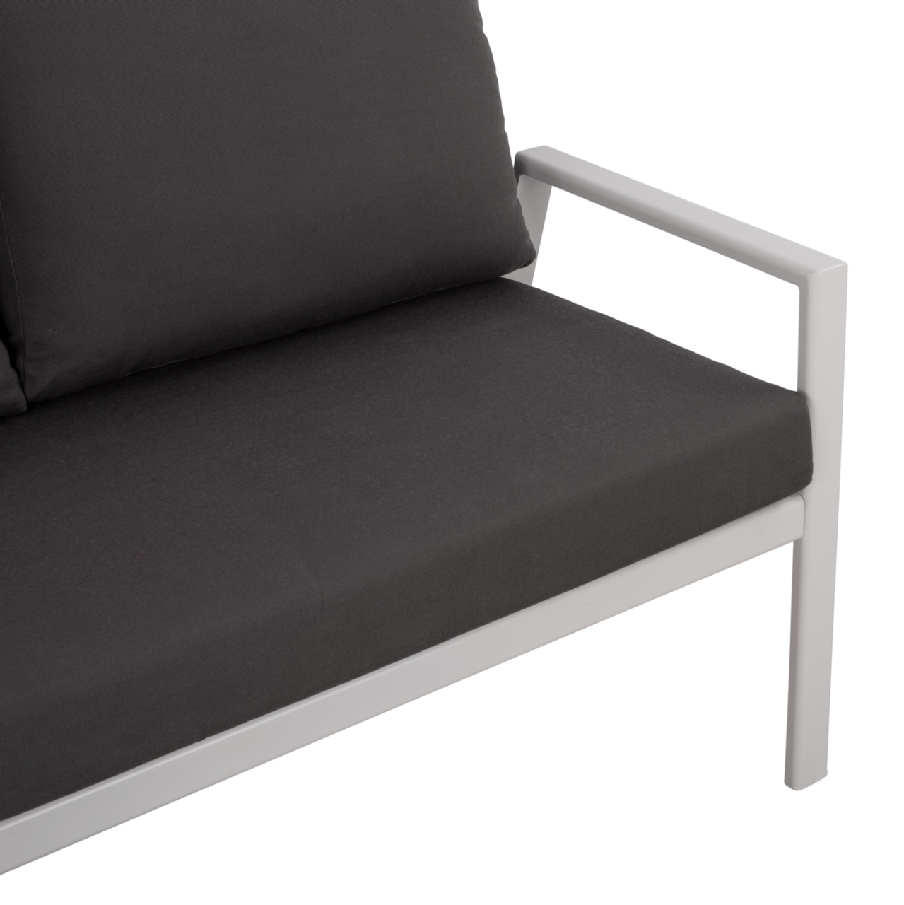 2 Seater Sofa Aluminum HM5561.01 White with pillows [6]