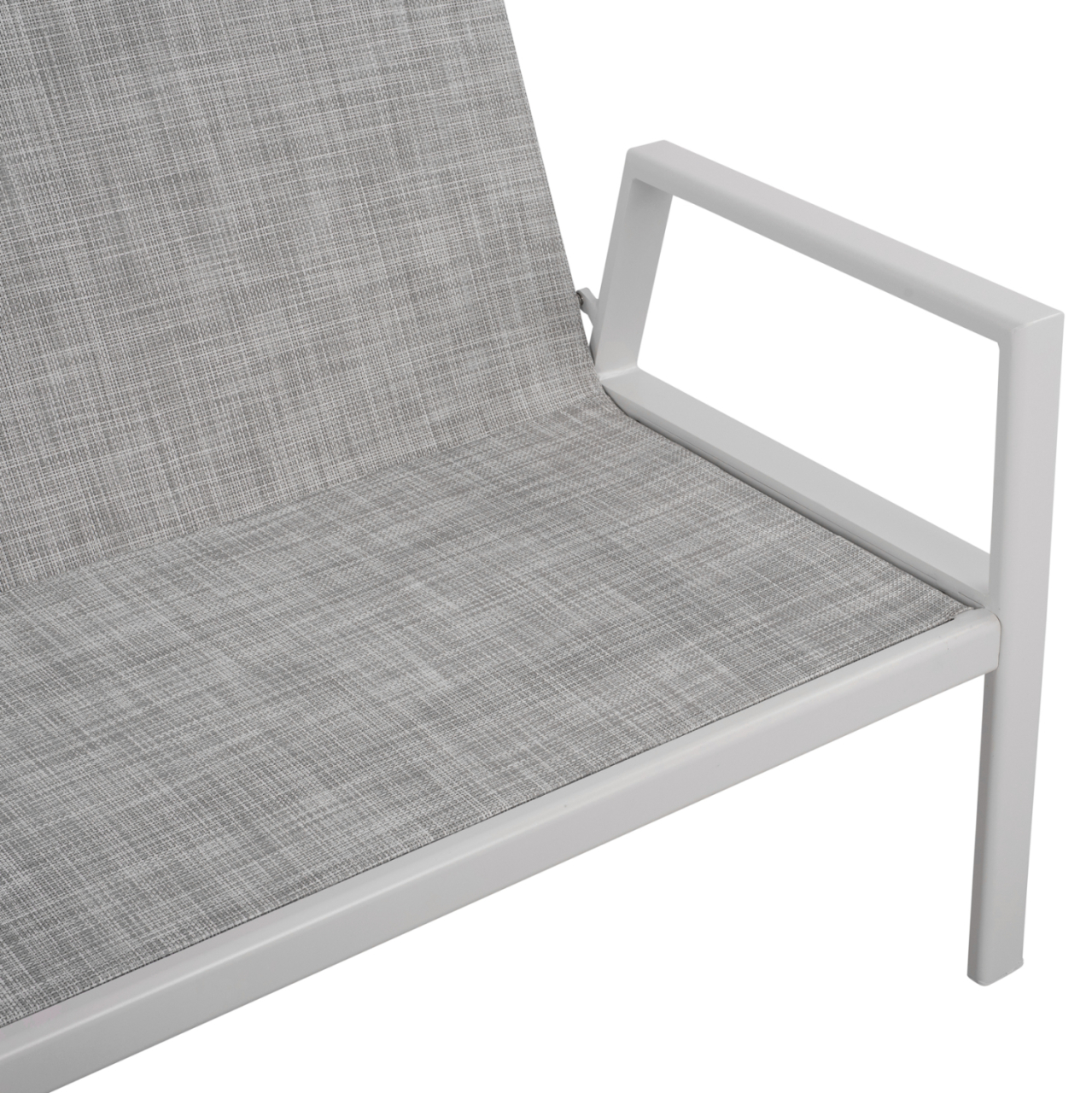 2 Seater Sofa Aluminum HM5561.01 White with pillows [9]