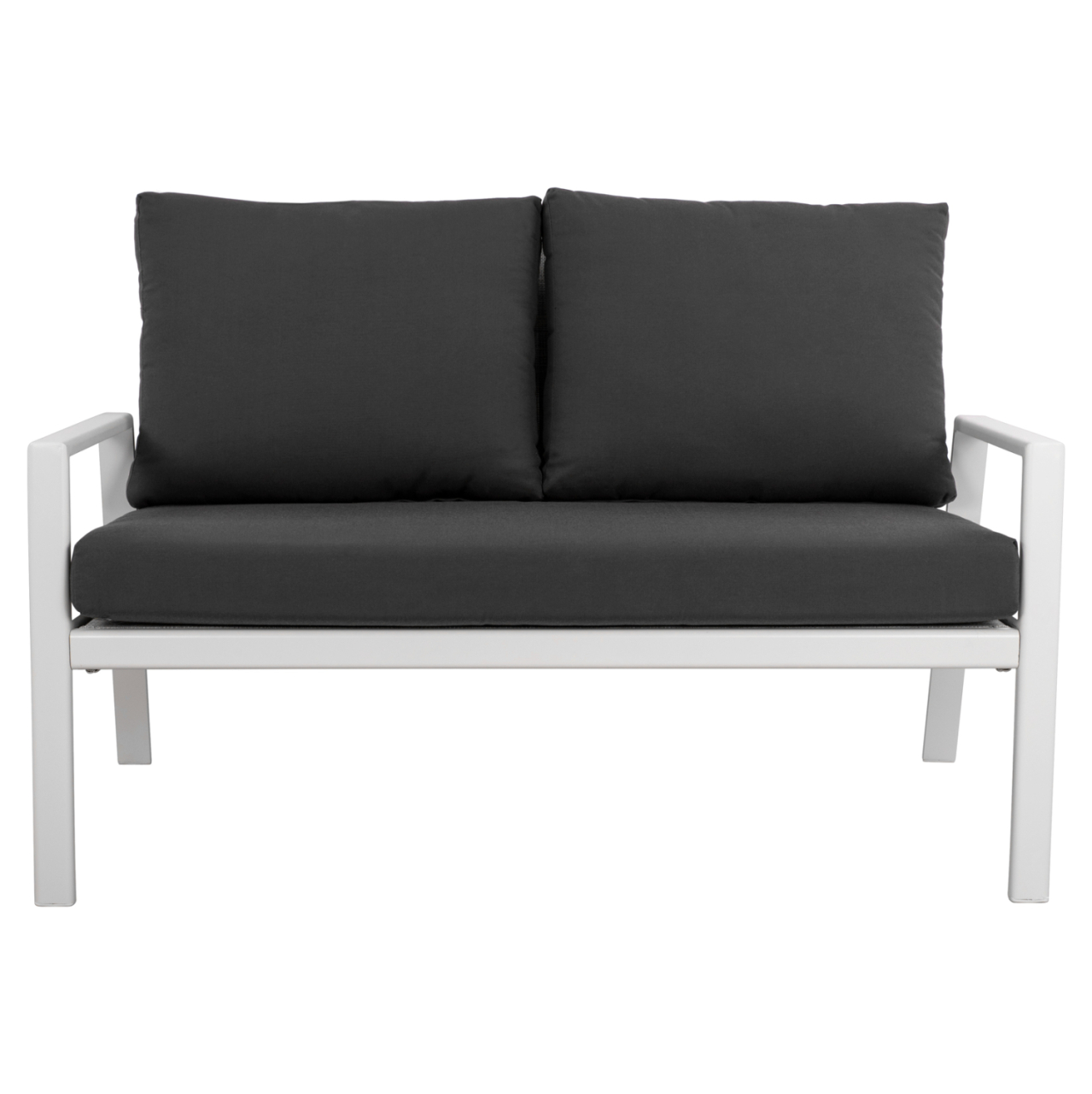 2 Seater Sofa Aluminum HM5561.01 White with pillows [3]