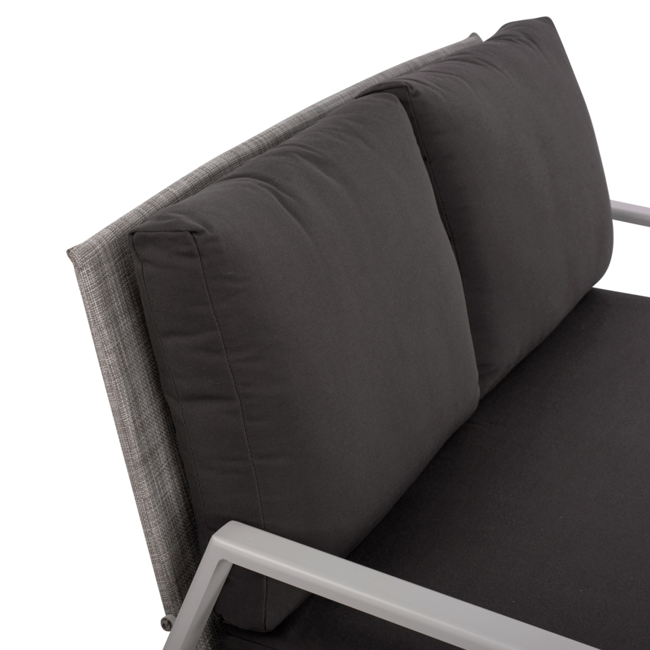 2 Seater Sofa Aluminum HM5561.01 White with pillows [5]
