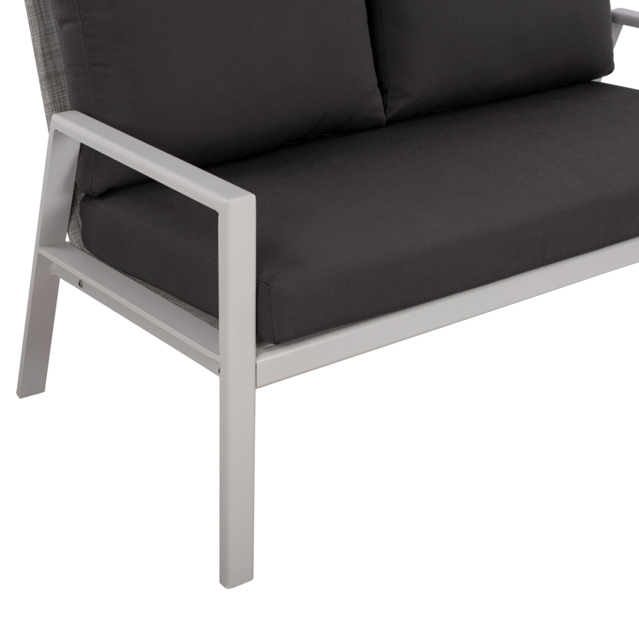 2 Seater Sofa Aluminum HM5561.01 White with pillows [7]