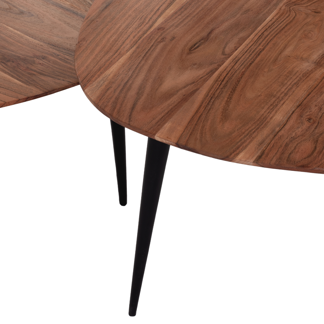 3 NESTING TABLES EMILIANO HM9256 ACACIA WOOD WITH METAL BLACK LEGS 69,5x67x46H CM. [7]