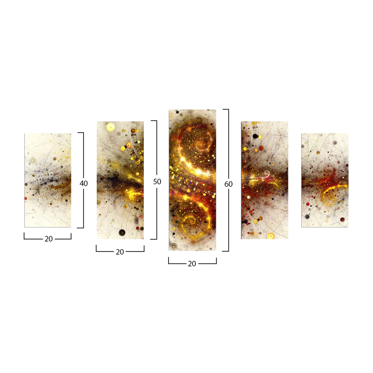 5 PCS MDF PAINTING EXPLOSION HM7206.07 100X60x0,3 cm. [2]