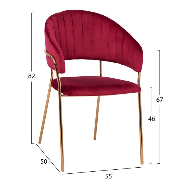 6 Velvet Bordeaux color with gold frame 55x50x82cm [2]