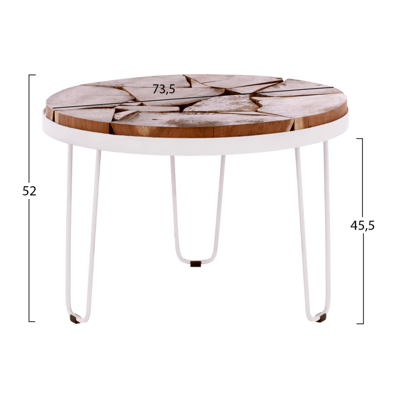 ACACIA SHORT TABLE HM8366.12, WHITE FRAME, ROUND [2]