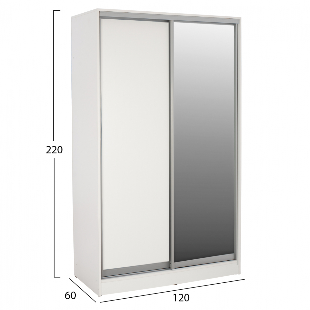 ΝΤΟΥΛΑΠΑ ΣΥΡΟΜΕΝΗ ADLER ΜΕΛΑΜΙΝΗΣ 120x60x220Yεκ. ΔΙΦΥΛΛΗ ΛΕΥΚΗ ΜΕ ΚΑΘΡΕΠΤΗ HM2460.03 [2]