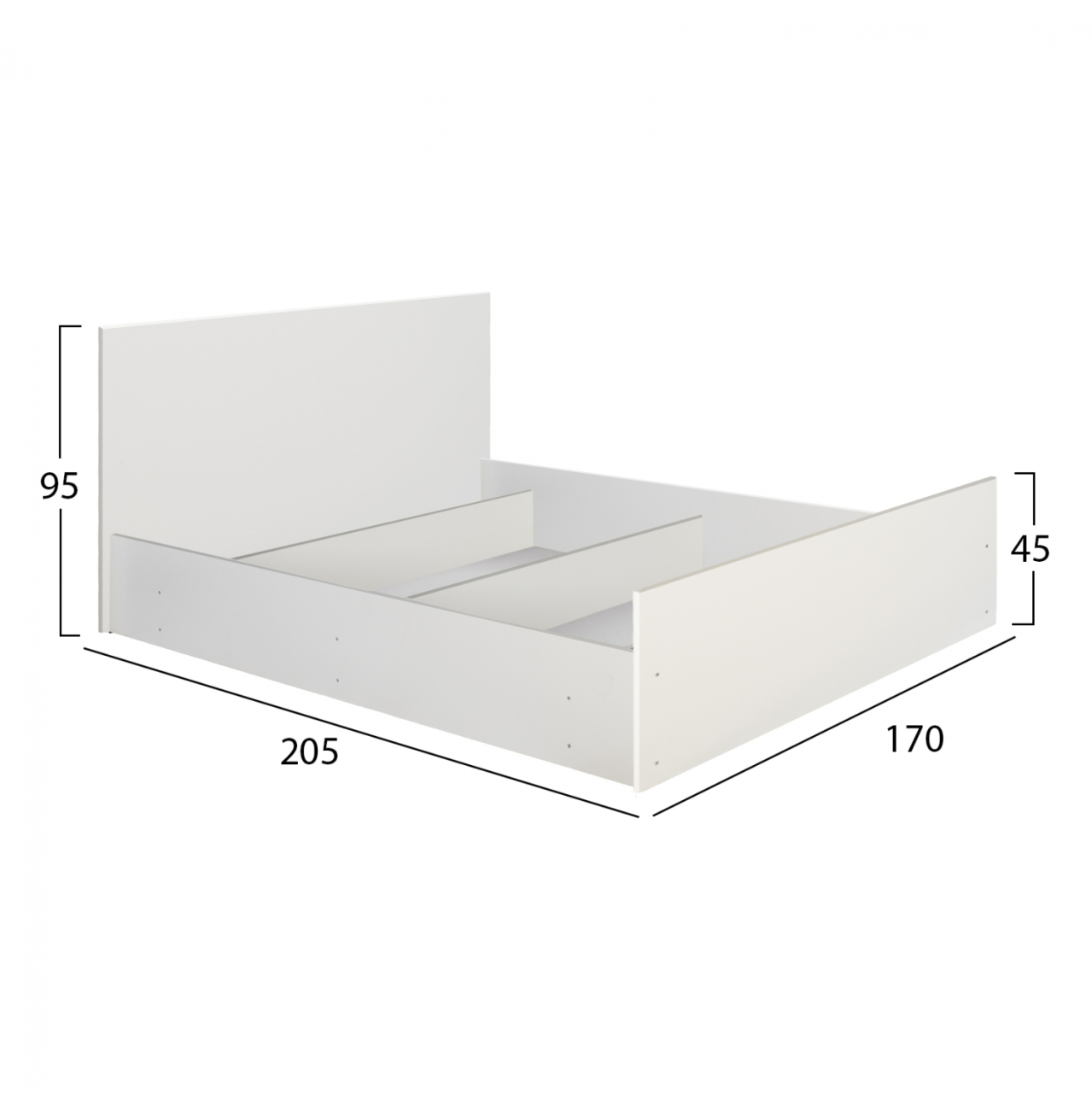 ADLER MELAMINE BED FOR MATTRESS 160Χ200cm. WHITE HM2432.03 [3]