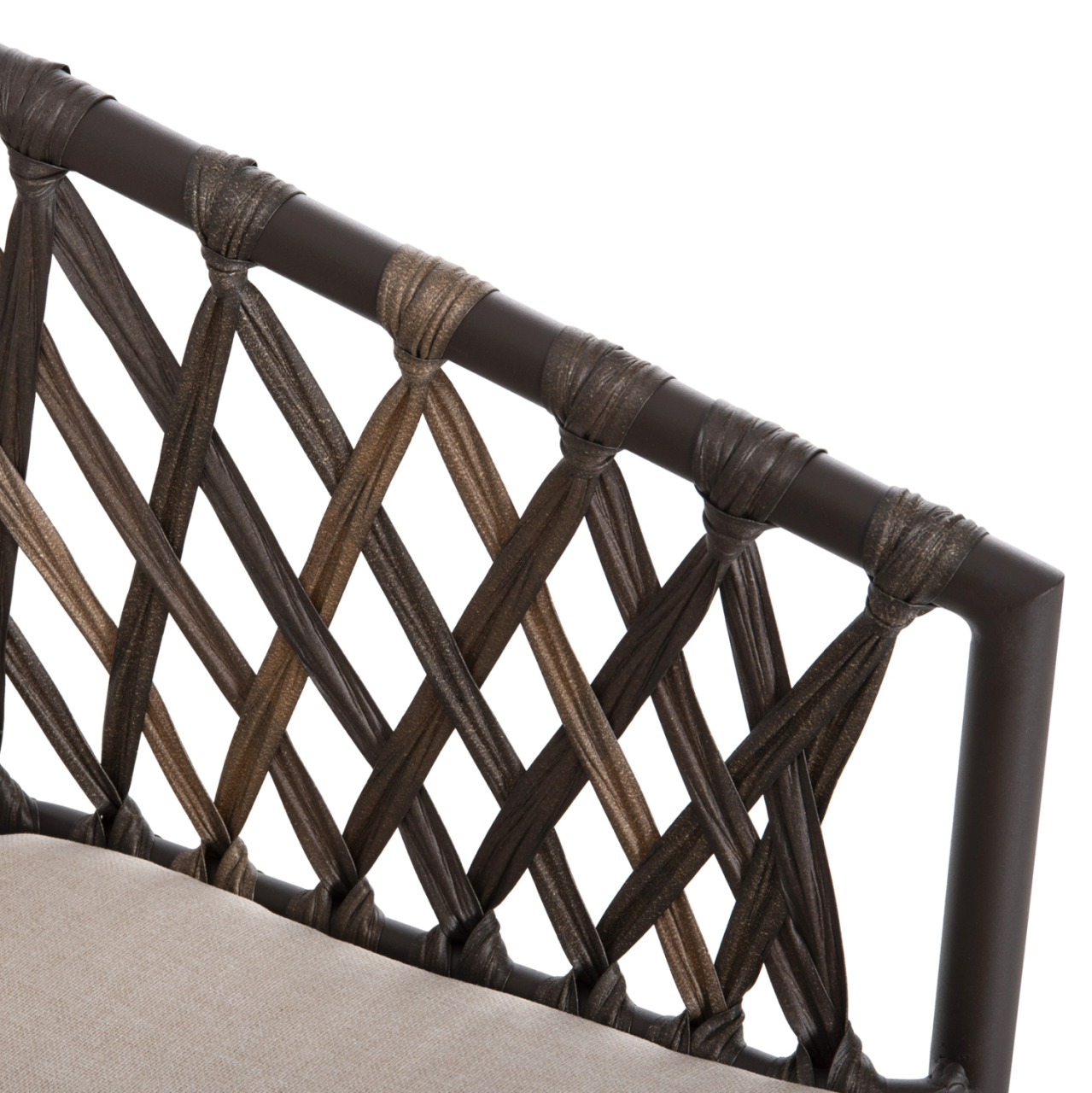 ALUMINUM ARMCHAIR BOLLY HM6080 BROWN FRAME-SYNTHETIC RATTAN IN BROWN-BEIGE CUSHIONS 58,5x67x86Hcm. [8]