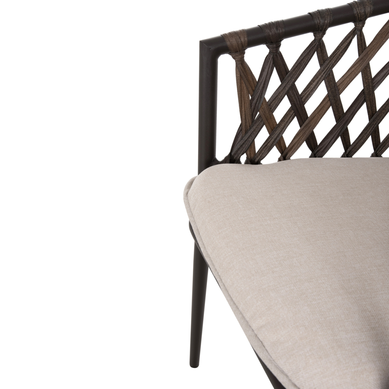 ALUMINUM ARMCHAIR BOLLY HM6080 BROWN FRAME-SYNTHETIC RATTAN IN BROWN-BEIGE CUSHIONS 58,5x67x86Hcm. [10]