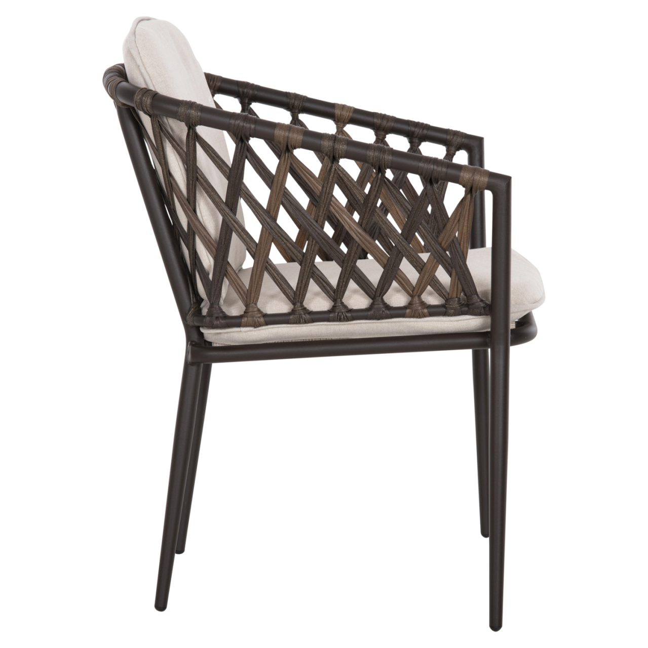 ALUMINUM ARMCHAIR BOLLY HM6080 BROWN FRAME-SYNTHETIC RATTAN IN BROWN-BEIGE CUSHIONS 58,5x67x86Hcm. [4]