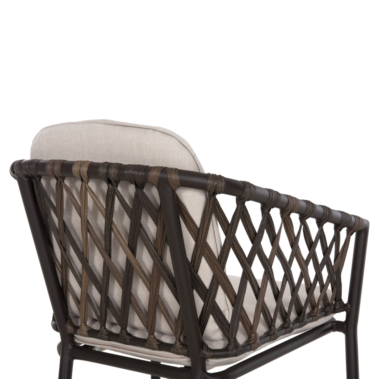 ALUMINUM ARMCHAIR BOLLY HM6080 BROWN FRAME-SYNTHETIC RATTAN IN BROWN-BEIGE CUSHIONS 58,5x67x86Hcm. [9]