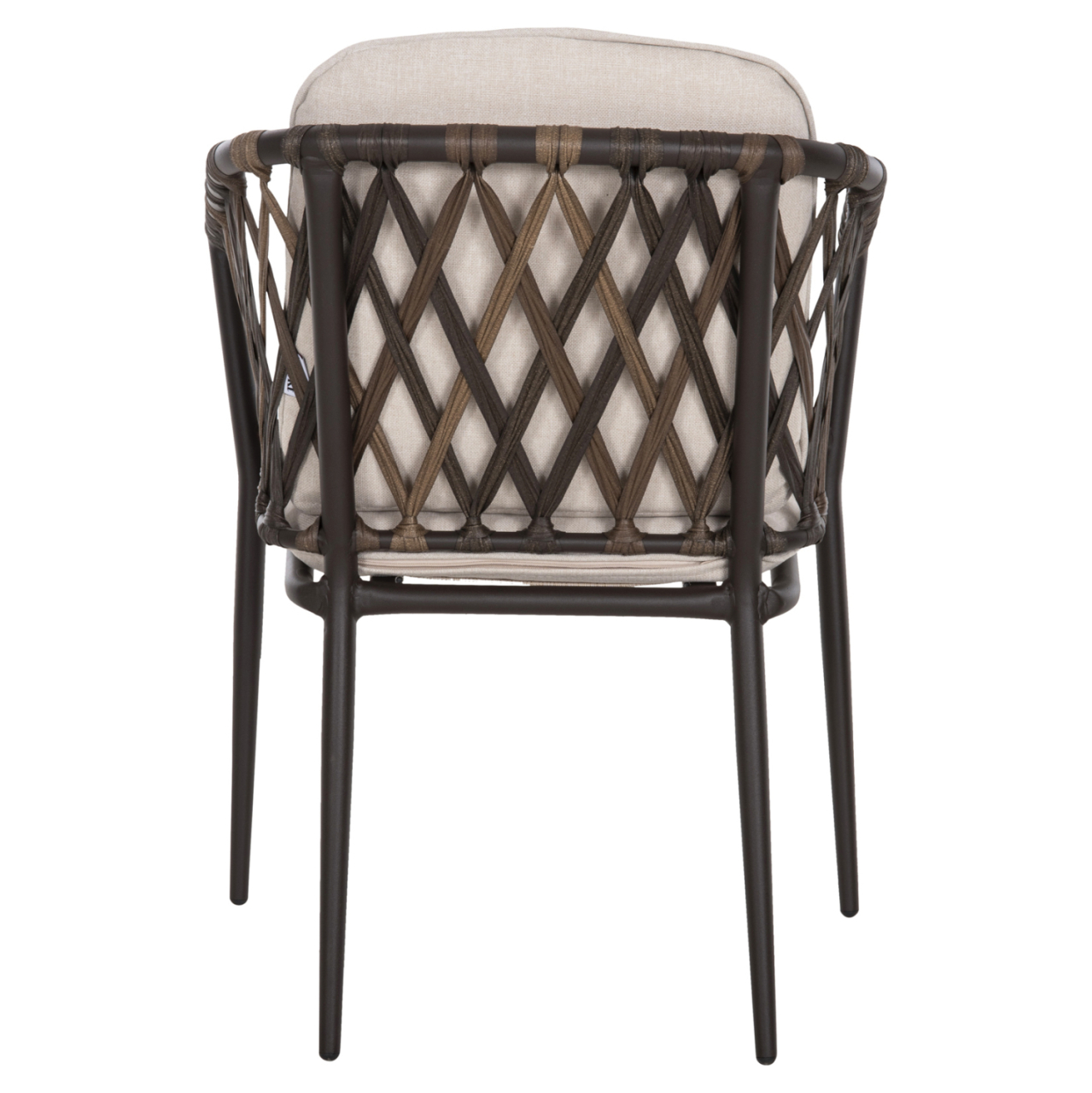 ALUMINUM ARMCHAIR BOLLY HM6080 BROWN FRAME-SYNTHETIC RATTAN IN BROWN-BEIGE CUSHIONS 58,5x67x86Hcm. [6]