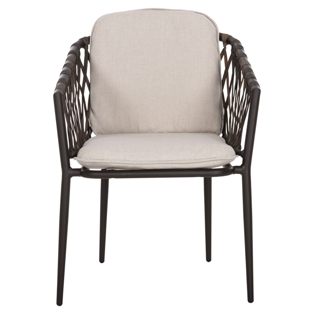 ALUMINUM ARMCHAIR BOLLY HM6080 BROWN FRAME-SYNTHETIC RATTAN IN BROWN-BEIGE CUSHIONS 58,5x67x86Hcm. [3]