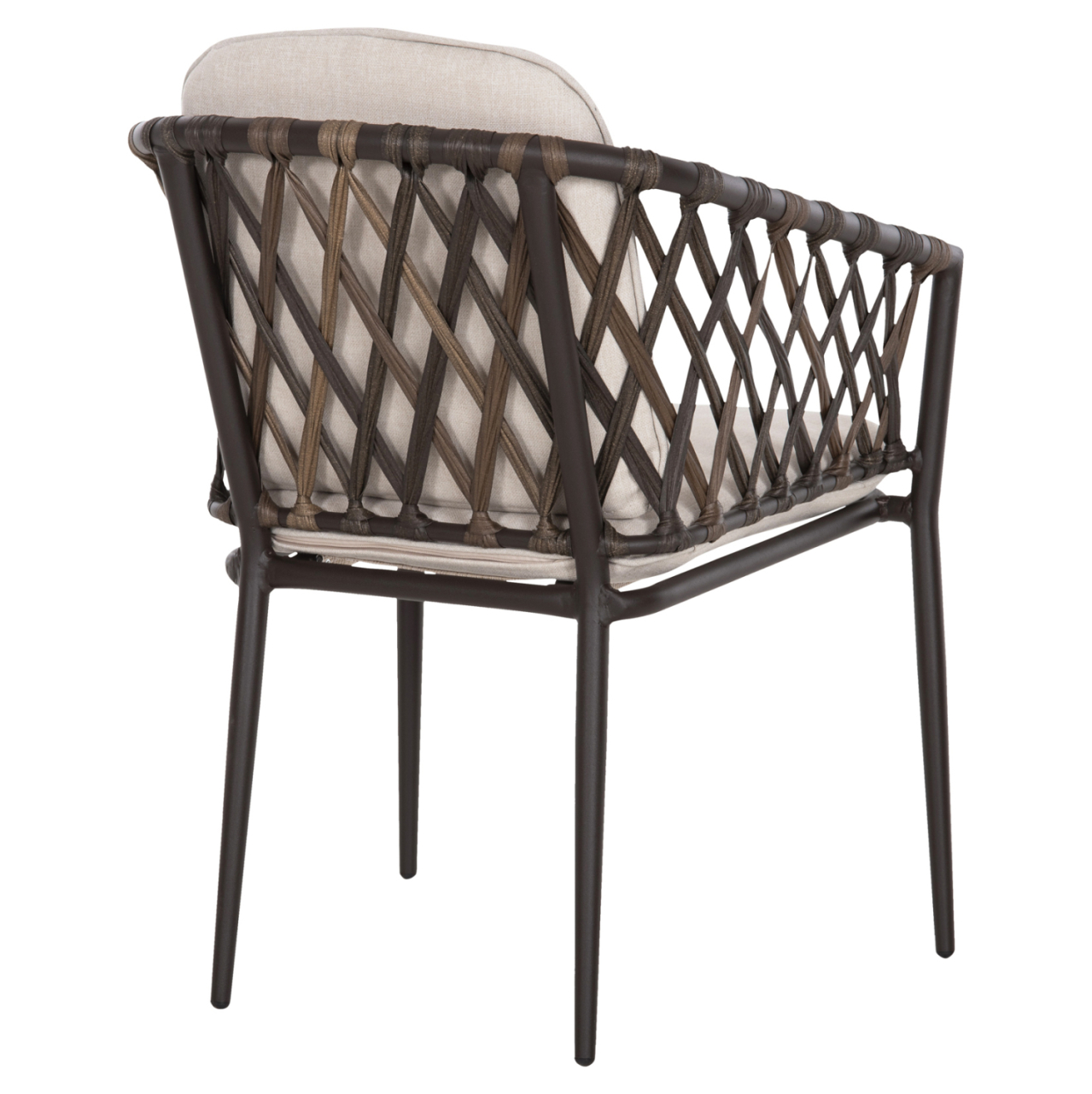 ALUMINUM ARMCHAIR BOLLY HM6080 BROWN FRAME-SYNTHETIC RATTAN IN BROWN-BEIGE CUSHIONS 58,5x67x86Hcm. [5]