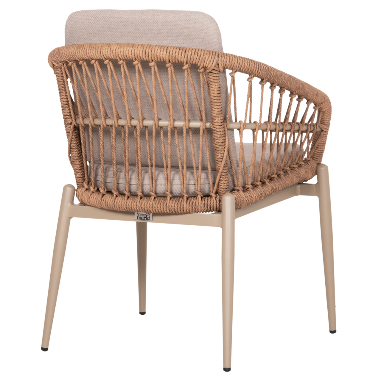 ALUMINUM ARMCHAIR GALDIN HM6272.03 CAPPUCCINO FRAME-BEIGE CUSHIONS--P.E. RATTAN 65x60x76Hcm [5]