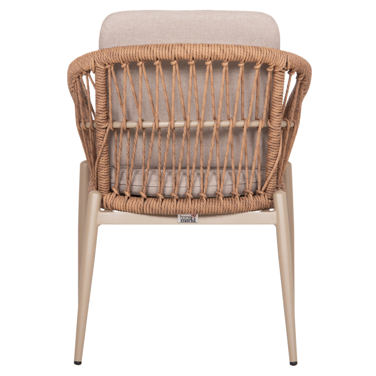 ALUMINUM ARMCHAIR GALDIN HM6272.03 CAPPUCCINO FRAME-BEIGE CUSHIONS--P.E. RATTAN 65x60x76Hcm [6]