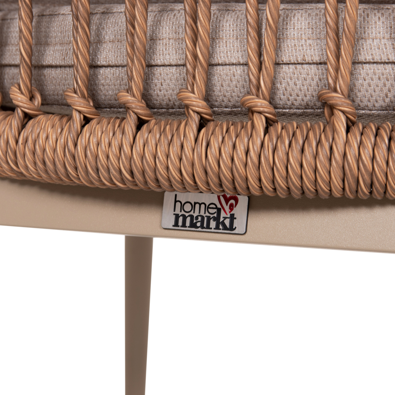 ALUMINUM ARMCHAIR GALDIN HM6272.03 CAPPUCCINO FRAME-BEIGE CUSHIONS--P.E. RATTAN 65x60x76Hcm [10]
