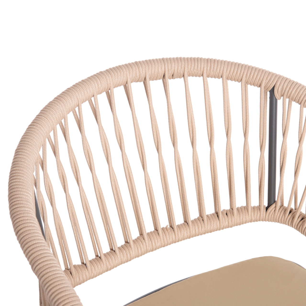 ALUMINUM ARMCHAIR MAGNET HM6287.01 DRAK GREY FRAME-P.E.ROPE IN BEIGE 59x61x81.5Hcm. [8]