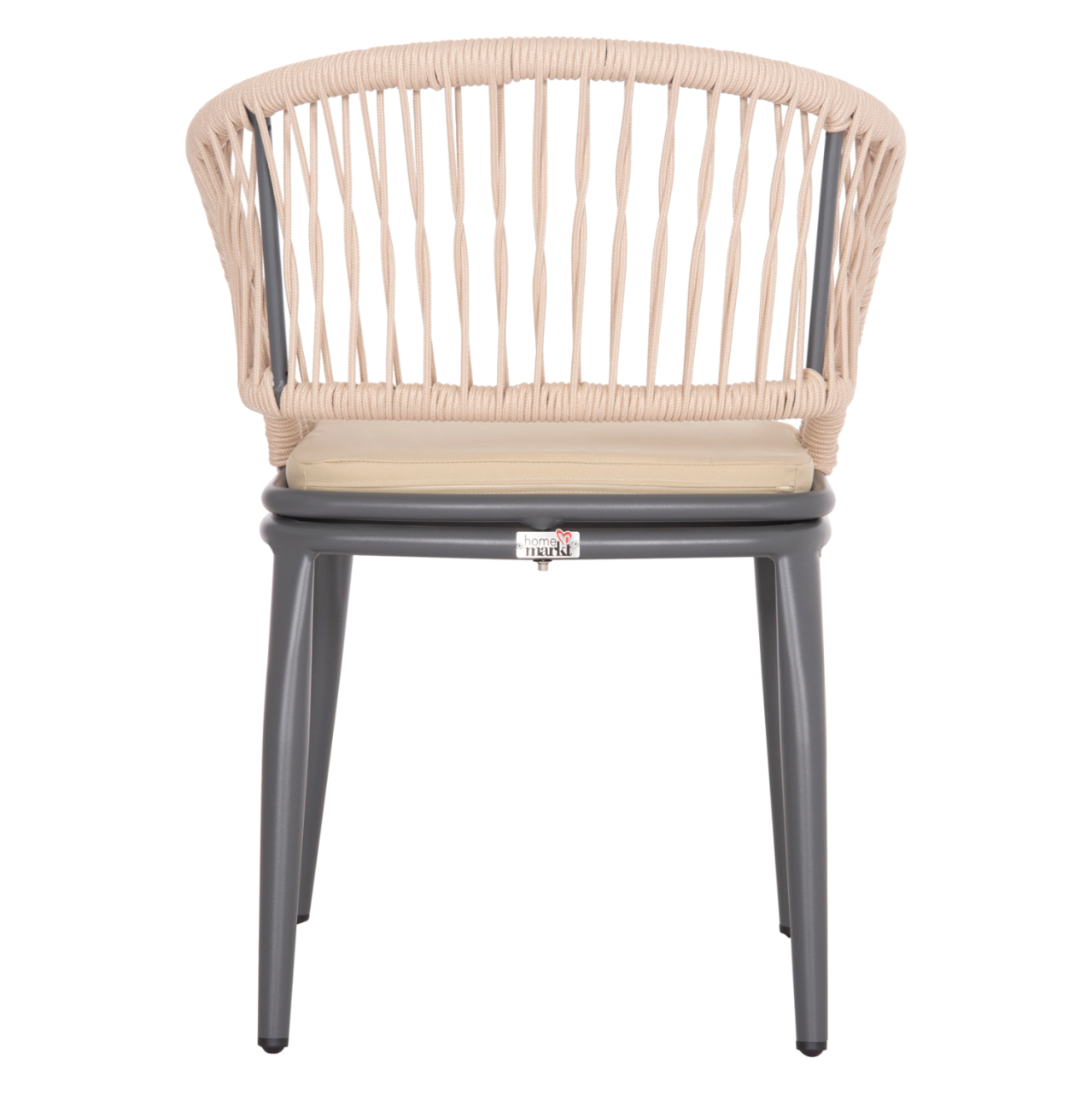 ALUMINUM ARMCHAIR MAGNET HM6287.01 DRAK GREY FRAME-P.E.ROPE IN BEIGE 59x61x81.5Hcm. [6]