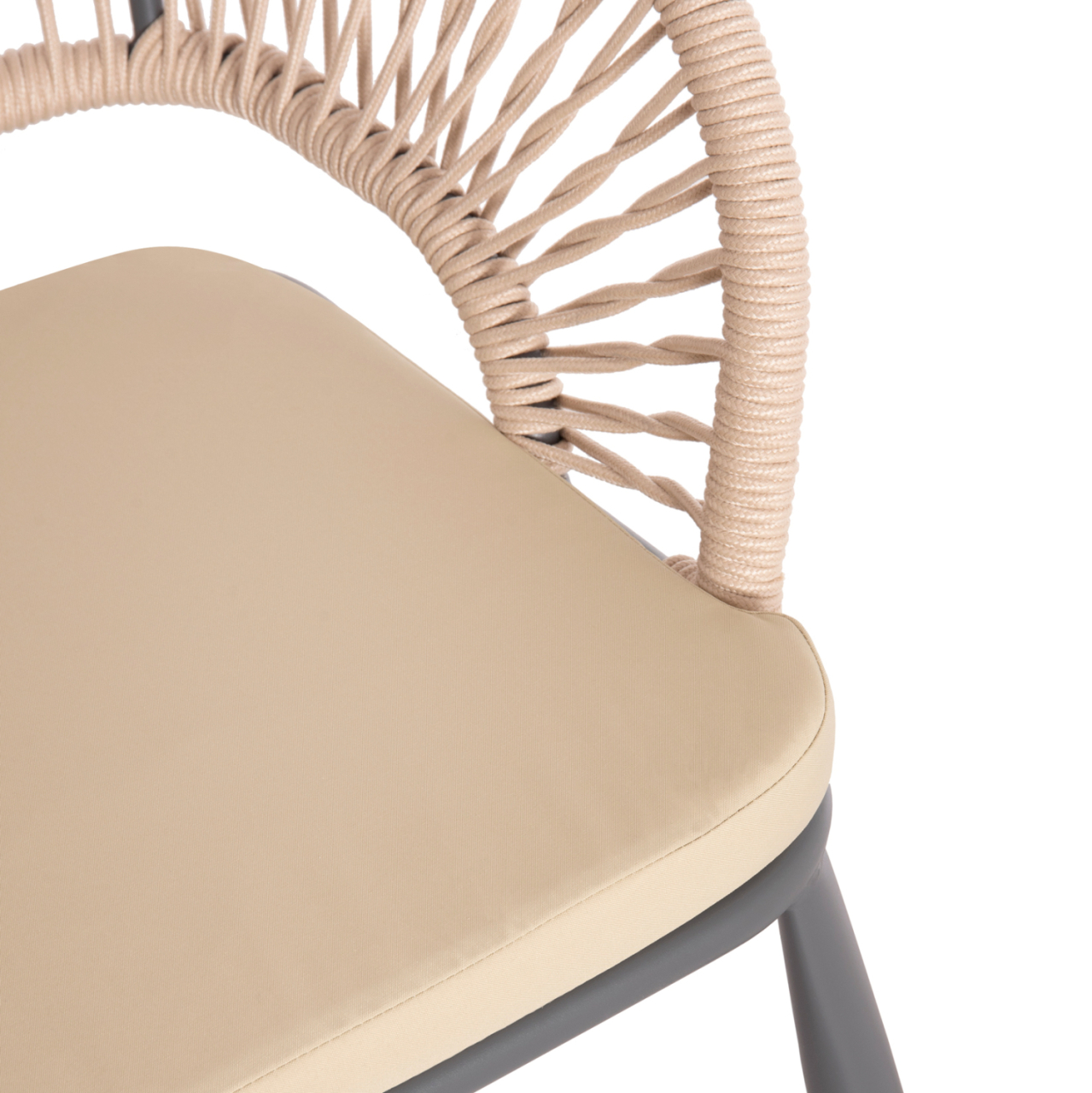 ALUMINUM ARMCHAIR MAGNET HM6287.01 DRAK GREY FRAME-P.E.ROPE IN BEIGE 59x61x81.5Hcm. [7]