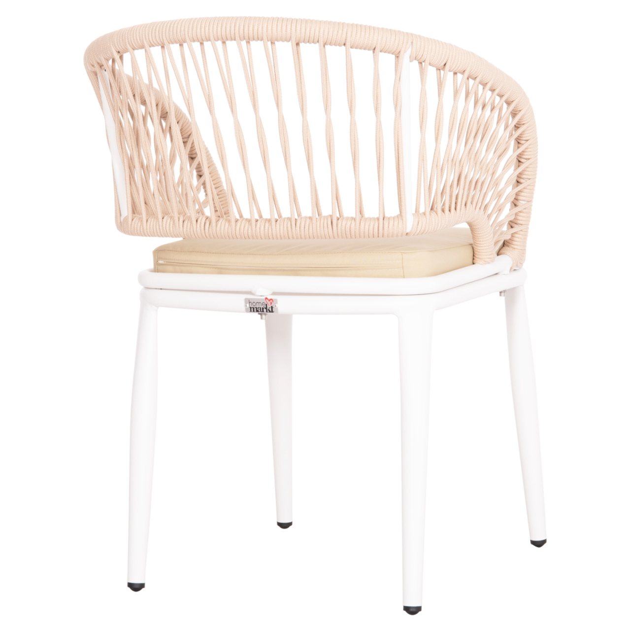ALUMINUM ARMCHAIR MAGNET HM6287.02 WHITE FRAME-P.E.ROPE IN BEIGE 59x61x81.5Hcm. [5]