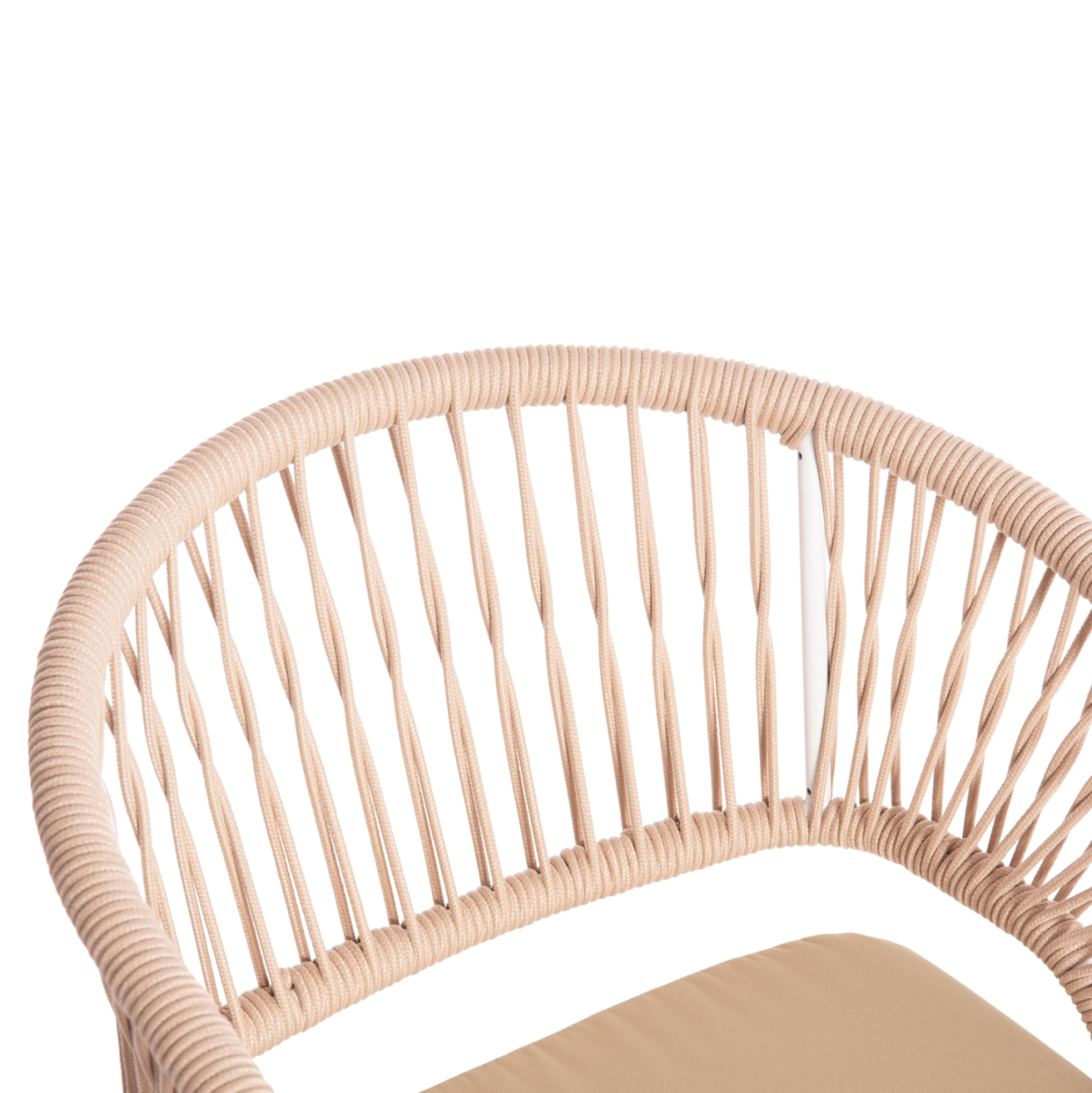 ALUMINUM ARMCHAIR MAGNET HM6287.02 WHITE FRAME-P.E.ROPE IN BEIGE 59x61x81.5Hcm. [8]