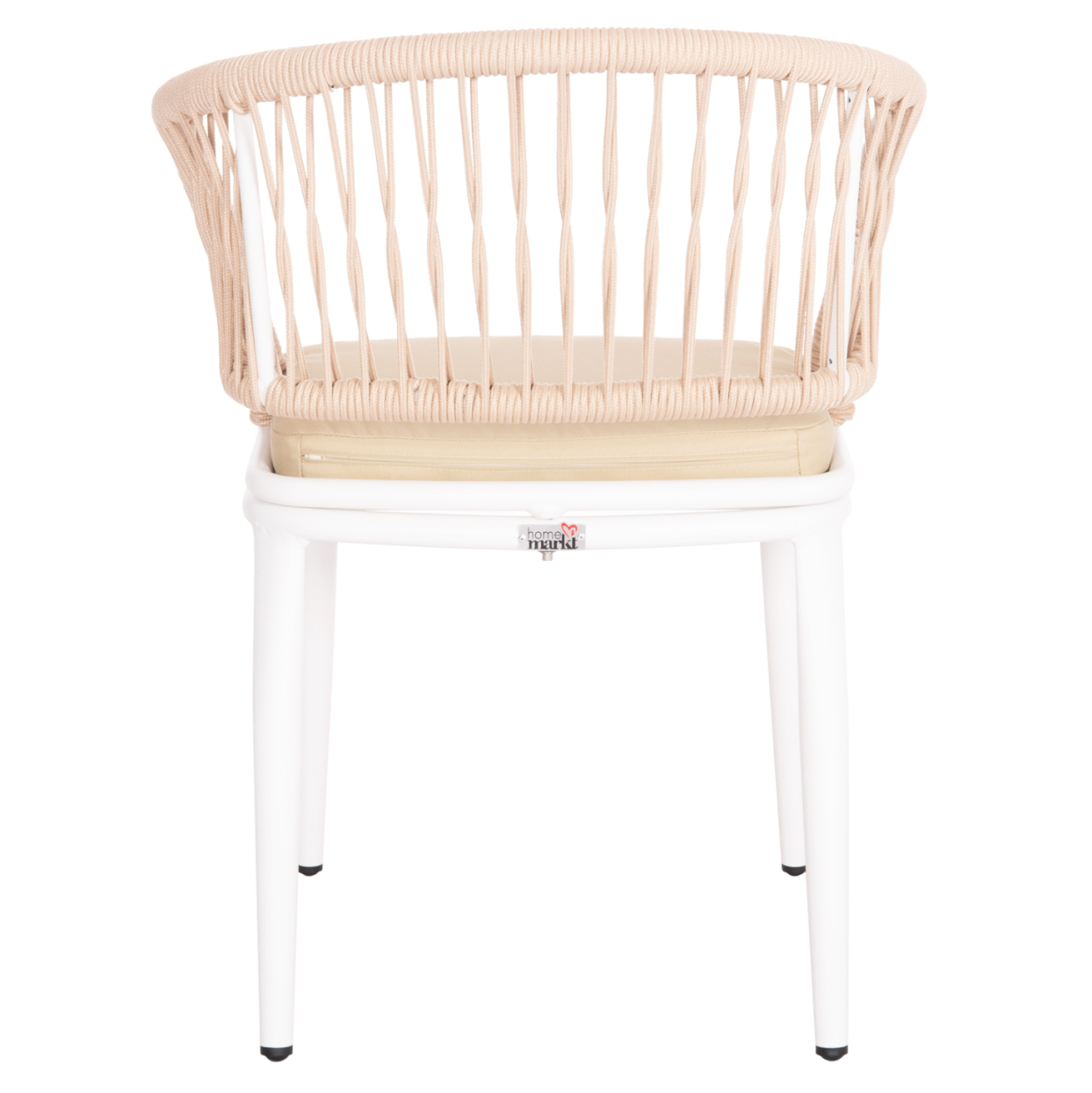 ALUMINUM ARMCHAIR MAGNET HM6287.02 WHITE FRAME-P.E.ROPE IN BEIGE 59x61x81.5Hcm. [6]