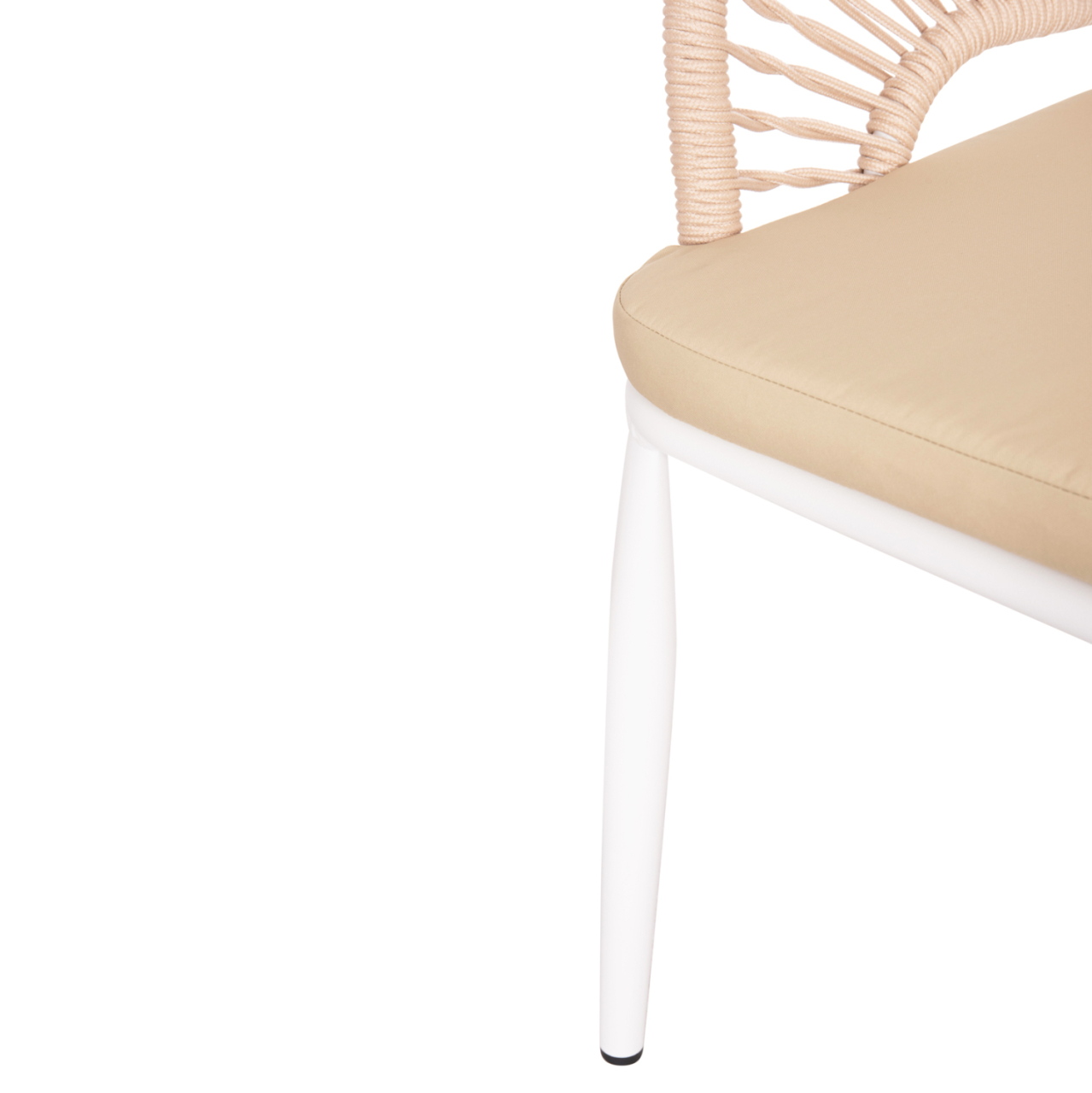 ALUMINUM ARMCHAIR MAGNET HM6287.02 WHITE FRAME-P.E.ROPE IN BEIGE 59x61x81.5Hcm. [9]